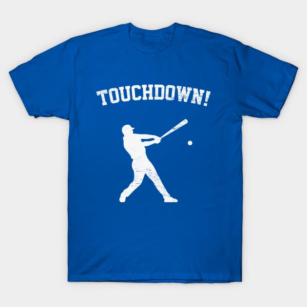 Touchdown! Funny Baseball Player Silhouette T-Shirt by TwistedCharm